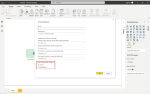 Power BI’s Snowflake “DirectQuery” Connector Dialog