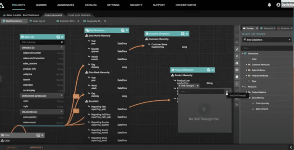 Create Drillthrough in the AtScale Cube Canvas