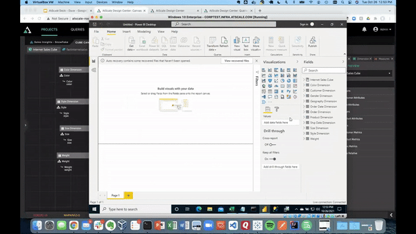 Power BI Connected to the Internet Sales Model in the AtScale Design Center