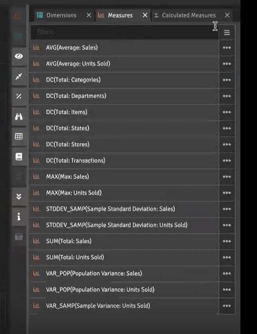 AtScale Modeling Tool Measures Section