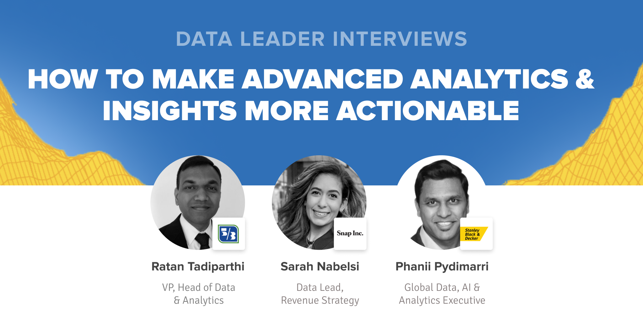 Improving Data Analytics - webinar panel