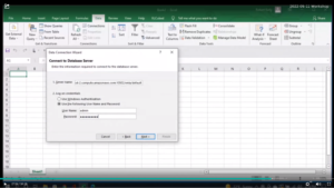 Excel connect to server