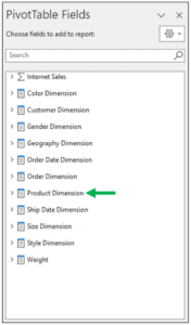 The Data Model’s Product Dimension
