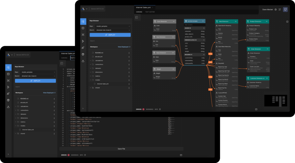 Code/No-Code semantic modeling