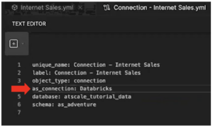 AtScale Designer Center - change connection object to Databricks