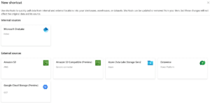 Supported shortcut data sources