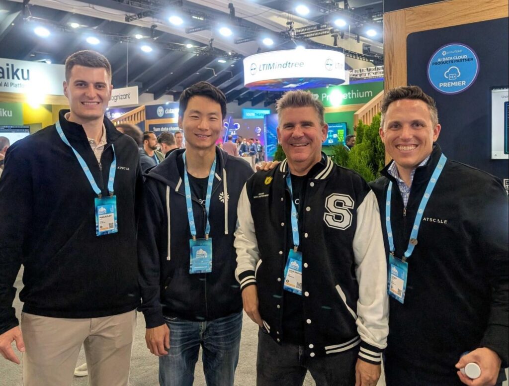 The AtScale team gathers at the Snowflake Summit 2025 expo hall, representing the company’s leadership in semantic layers and AI-powered analytics