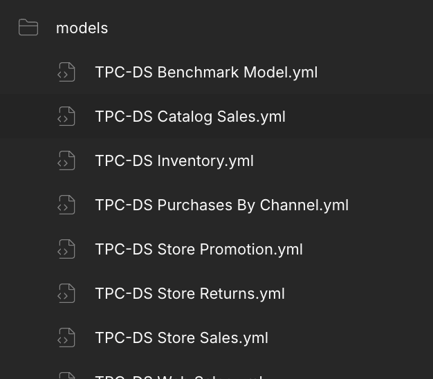 TPC-DS models 
