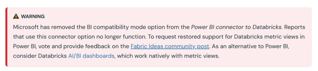 Databricks forum voting for Power BI connector