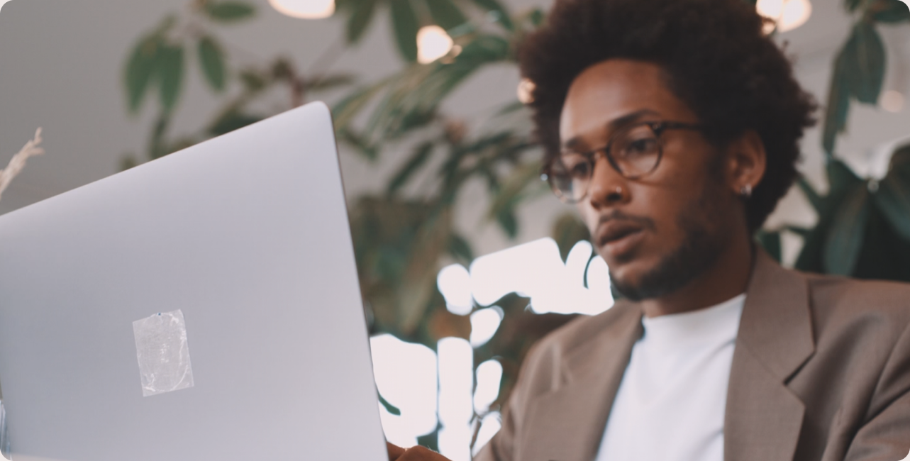 Professional working at a computer
